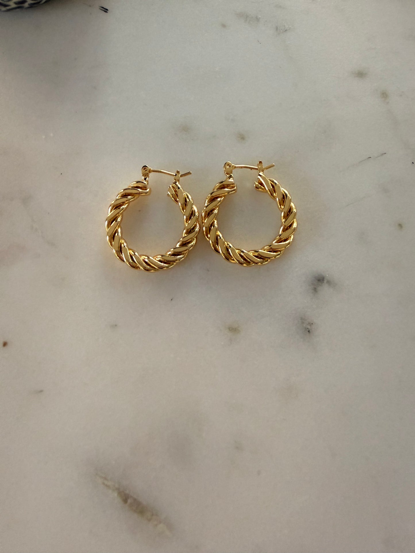 Gold filled twisted hoops