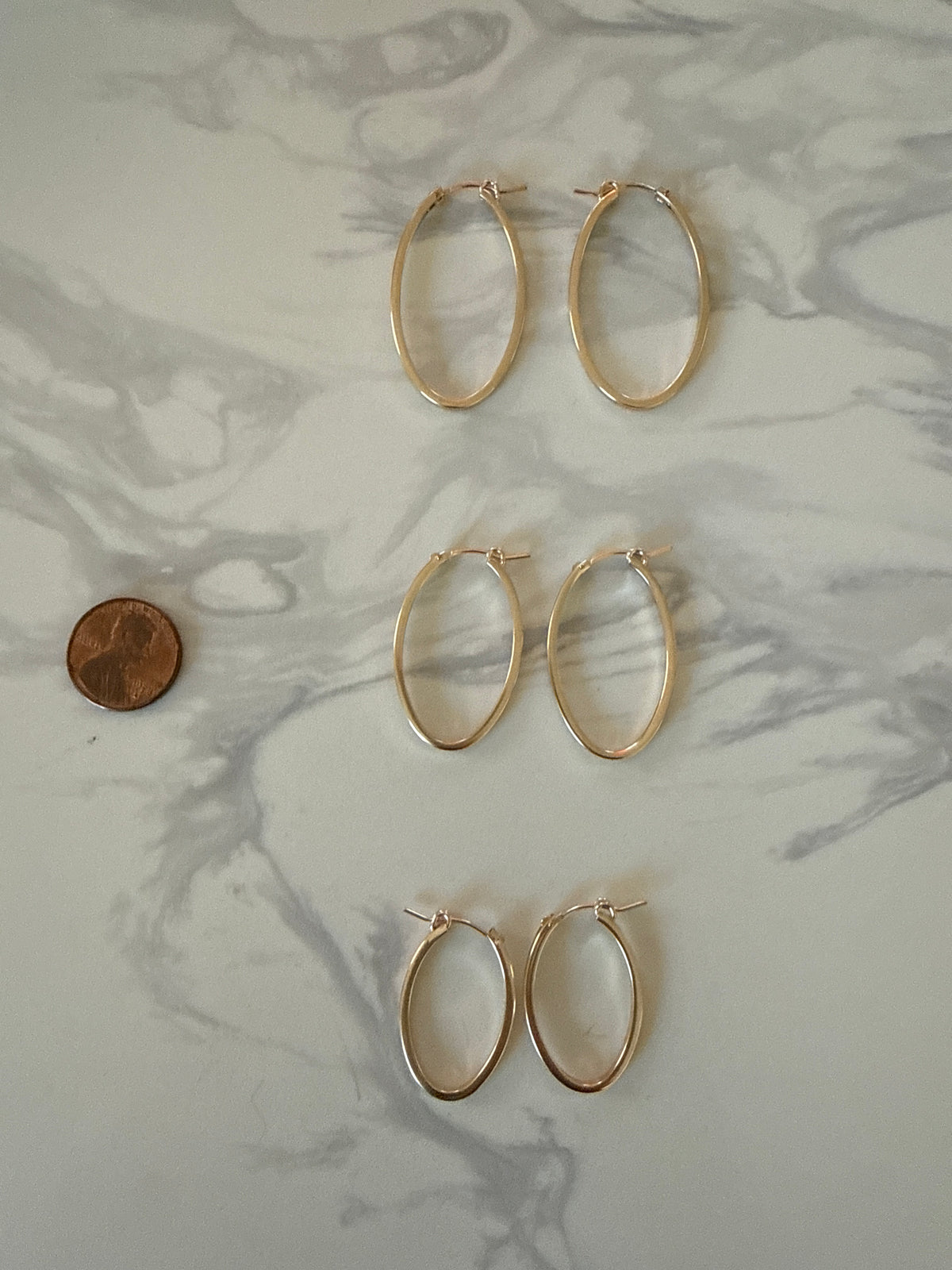 Oval shaped hoop earrings