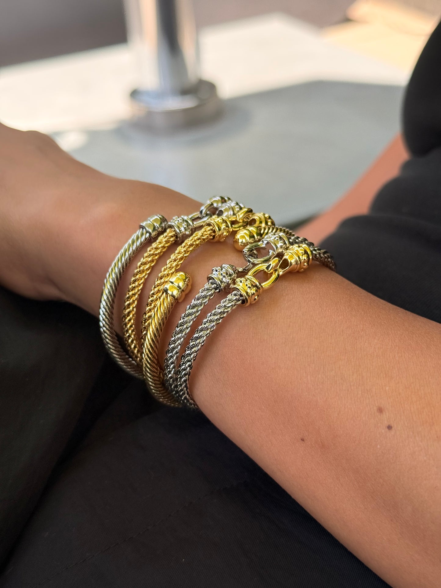14k gold filled stacking cuff bracelets