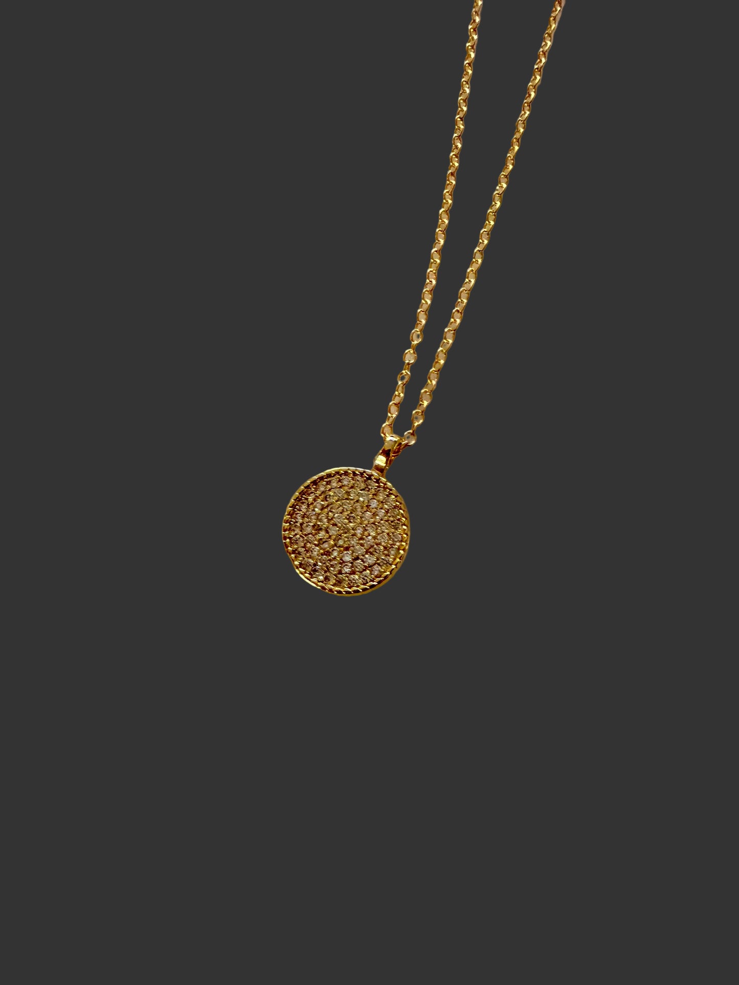 Dainty Micro Paved Cubic Zirconia pendant necklace
