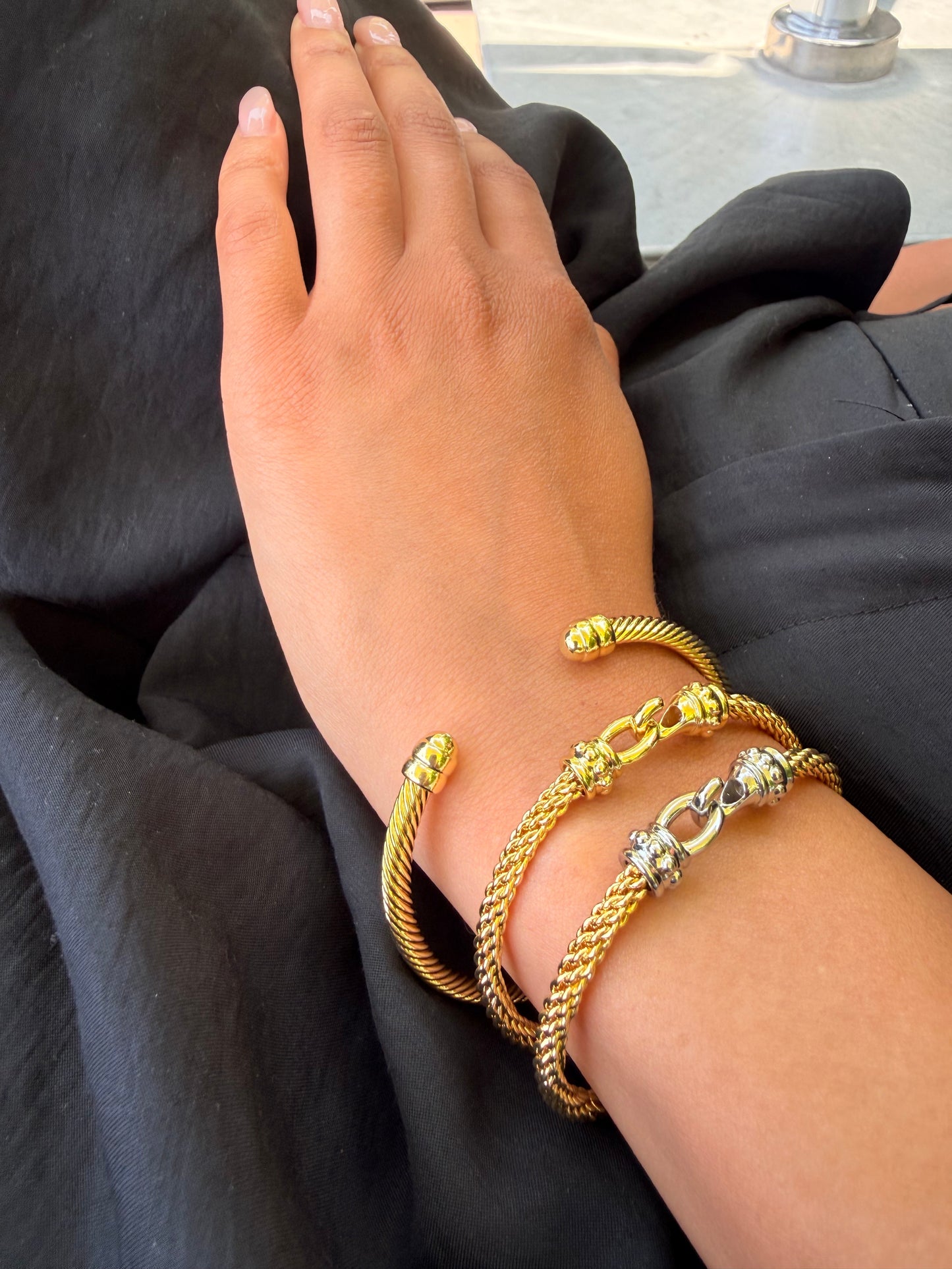 14k gold filled stacking cuff bracelets