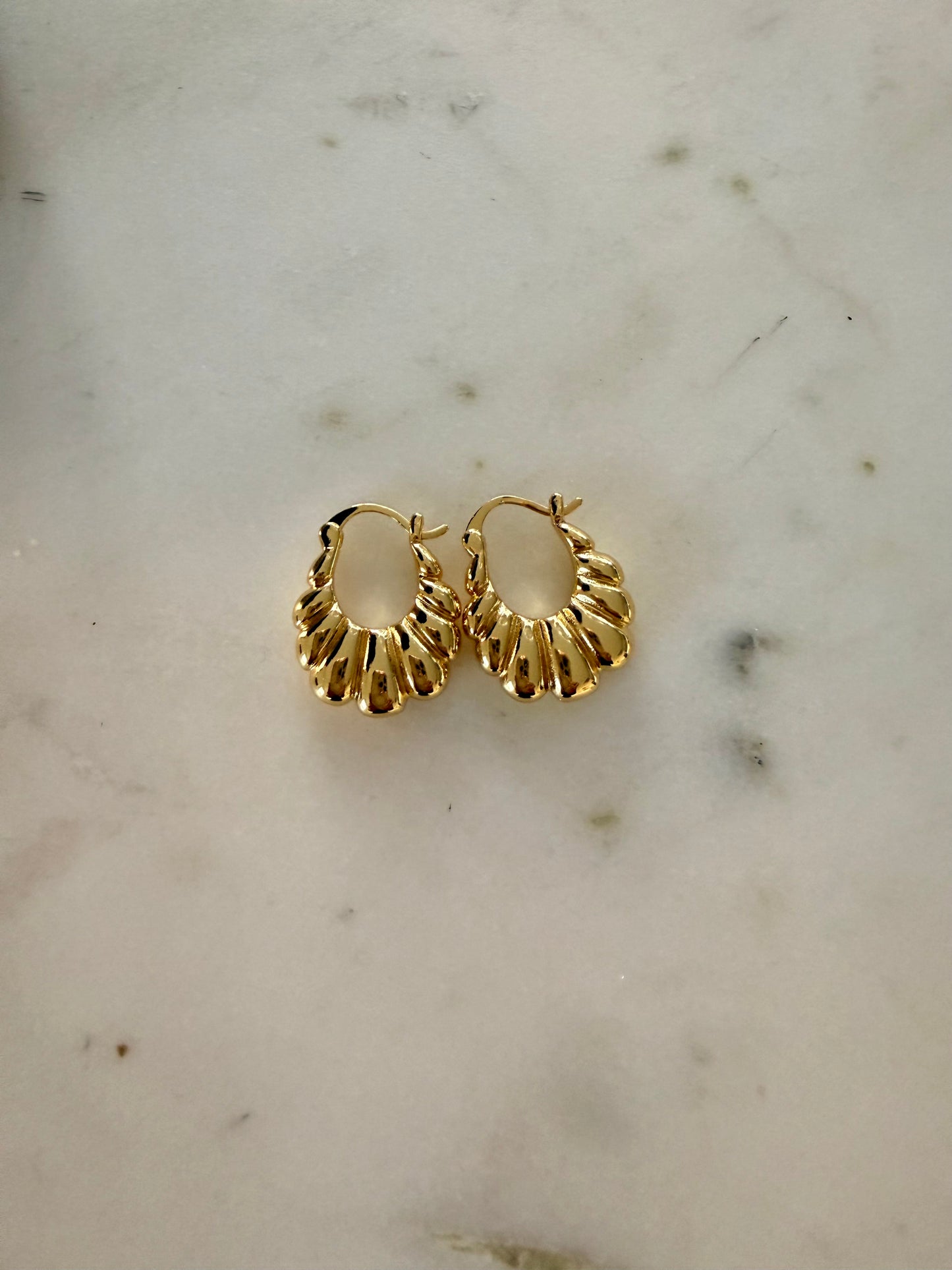 Gold croissant hoops