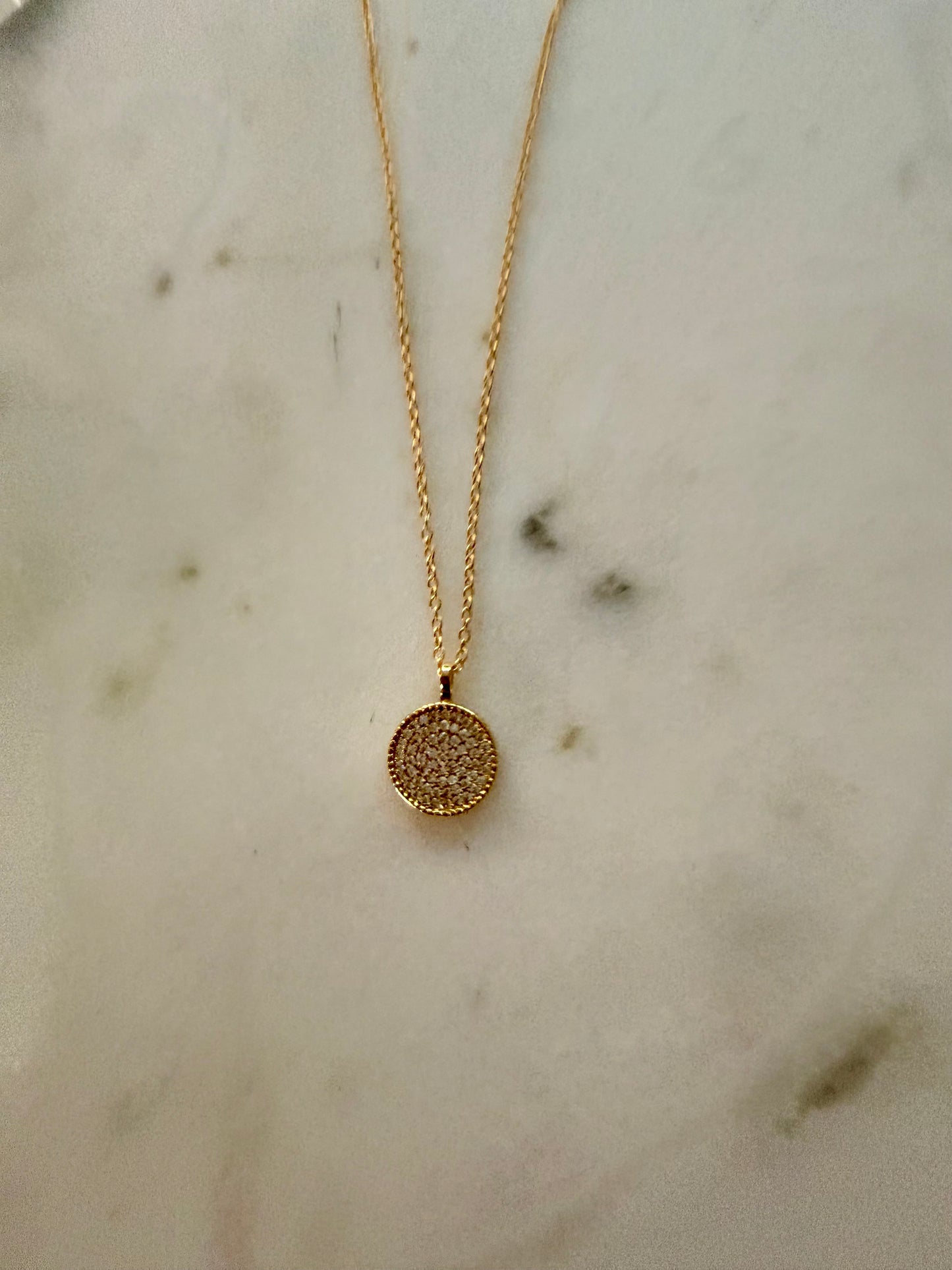 Dainty Micro Paved Cubic Zirconia pendant necklace