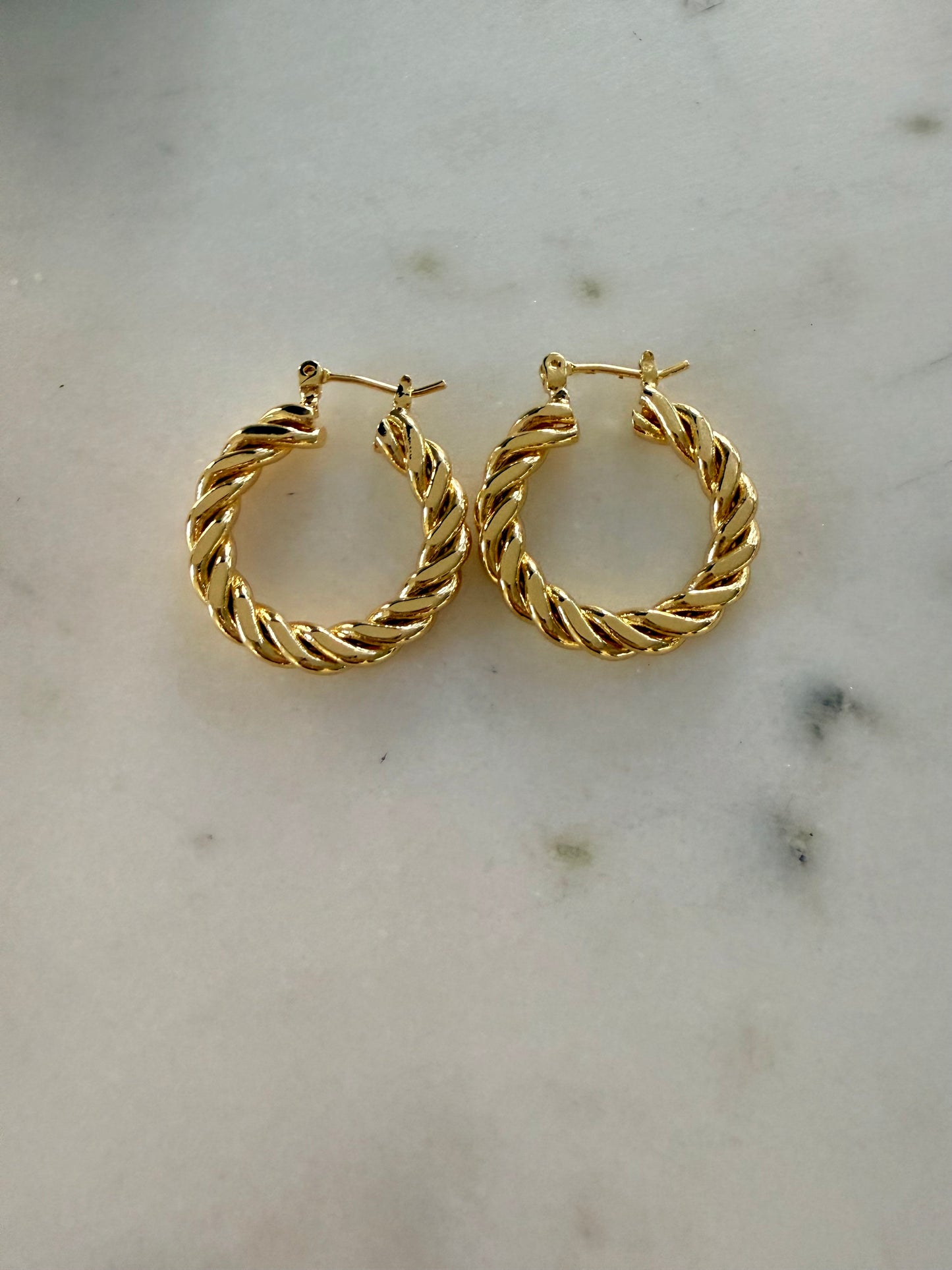 Gold filled twisted hoops