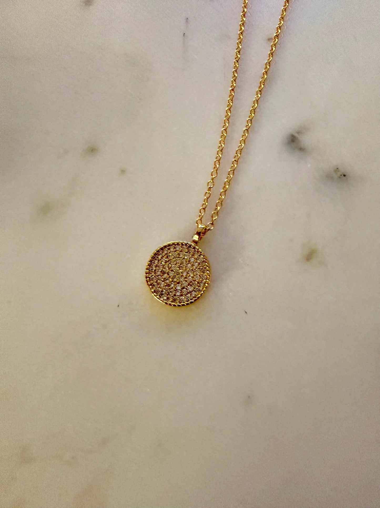 Dainty Micro Paved Cubic Zirconia pendant necklace