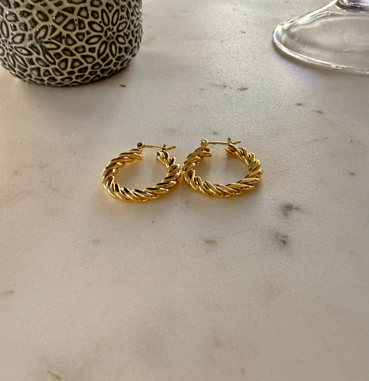 Gold filled twisted hoops