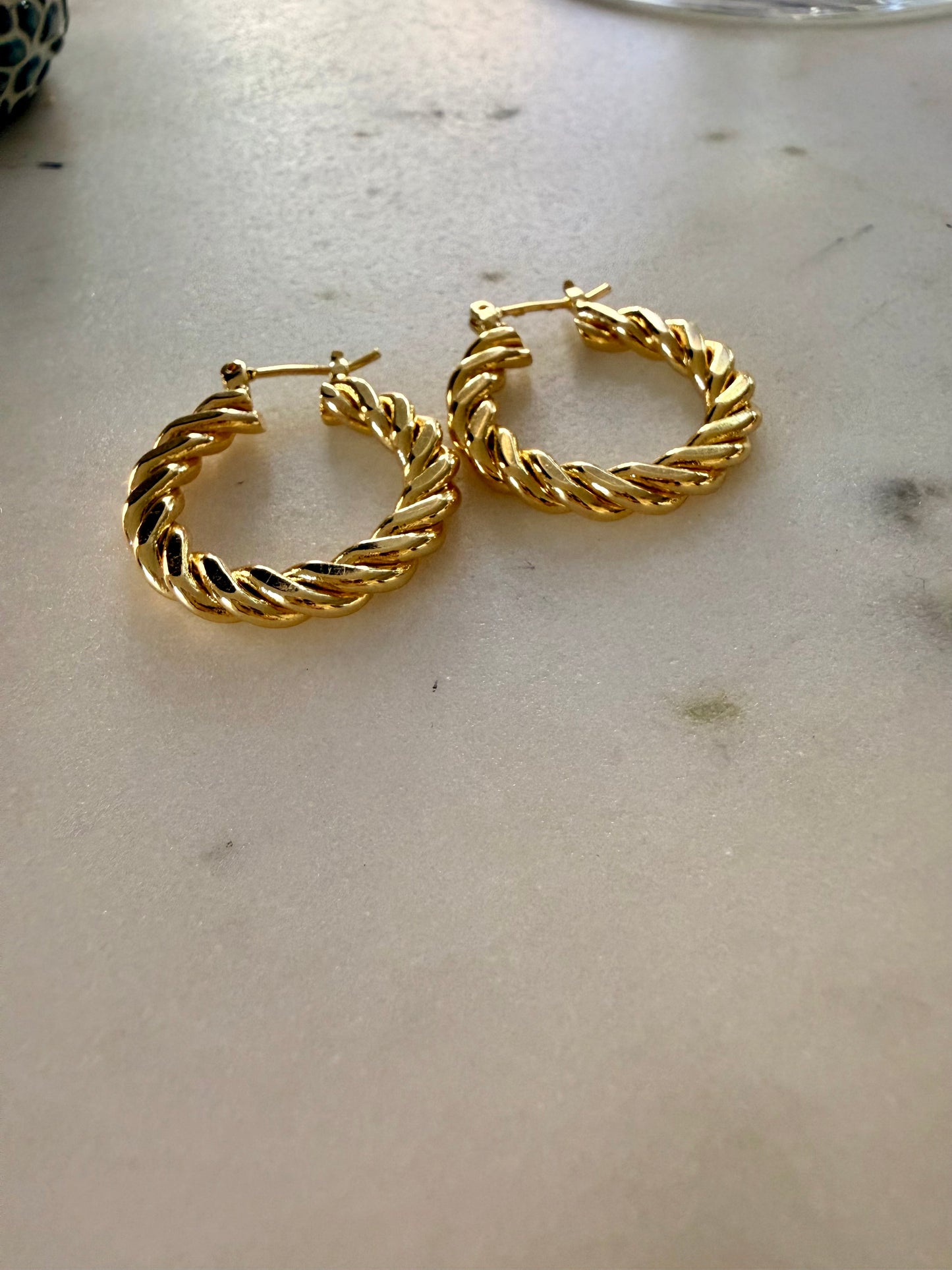 Gold filled twisted hoops
