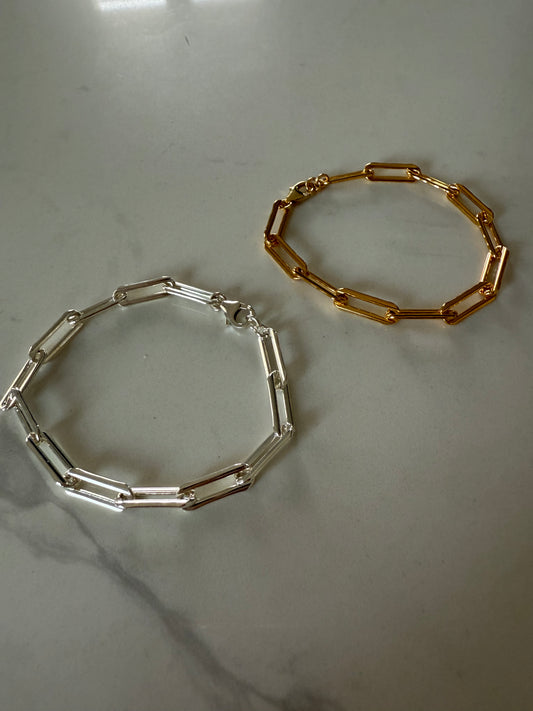 Chunky paper clip chain bracelet