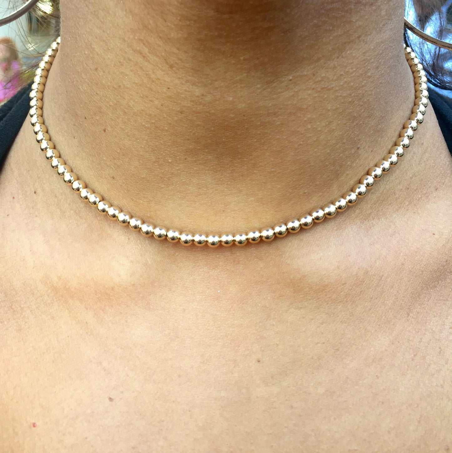 Metal beaded choker