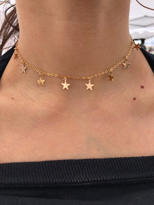 Star charm choker necklace