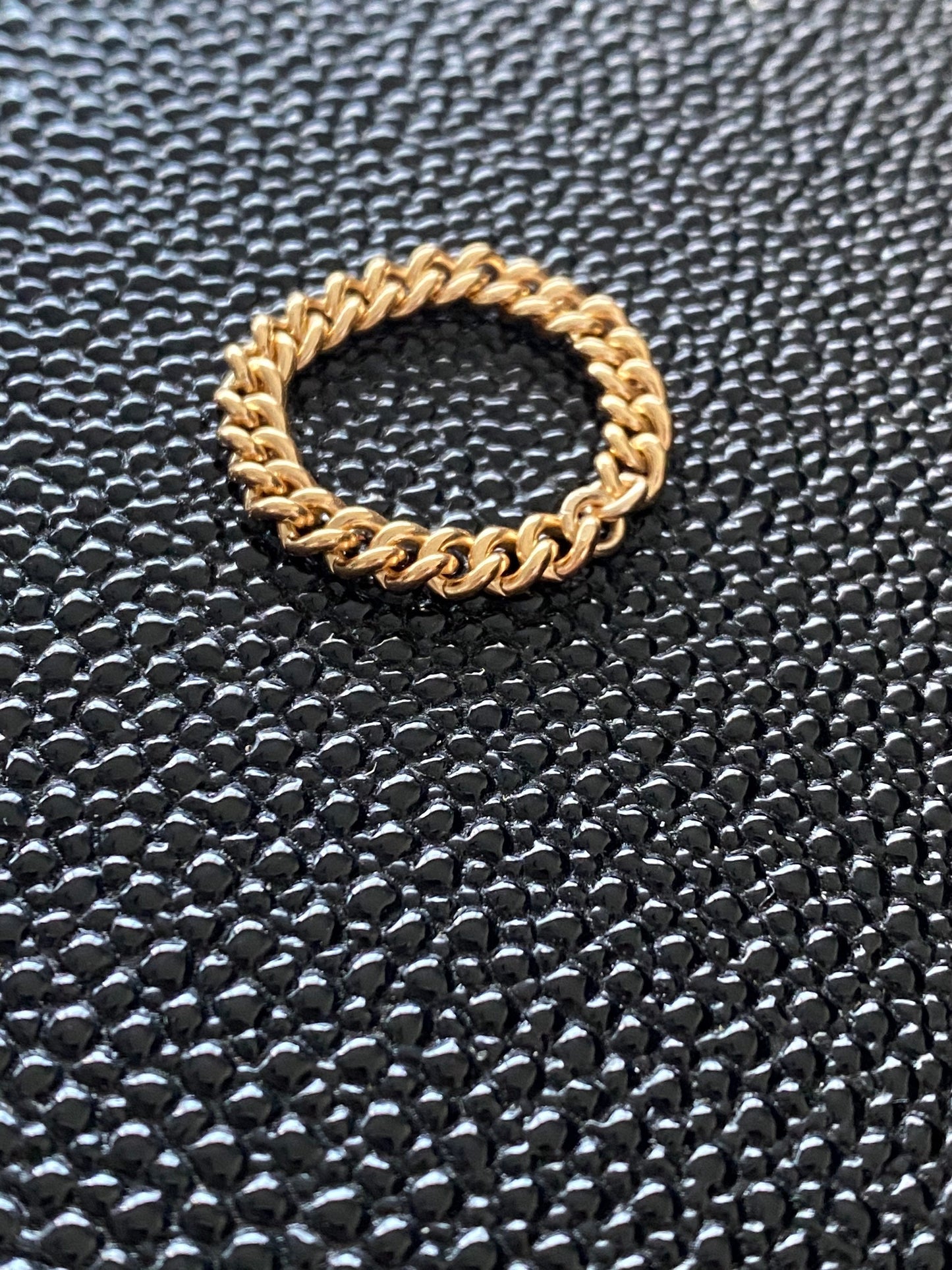 Curb link chain ring- Gold filled or sterling silver