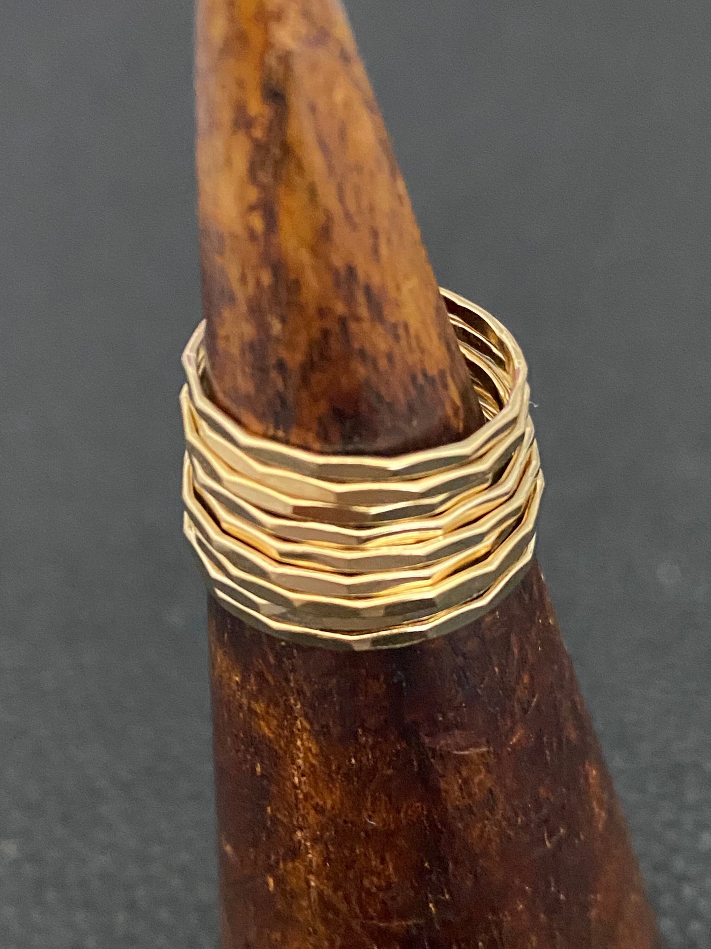 Hammered stacking ring