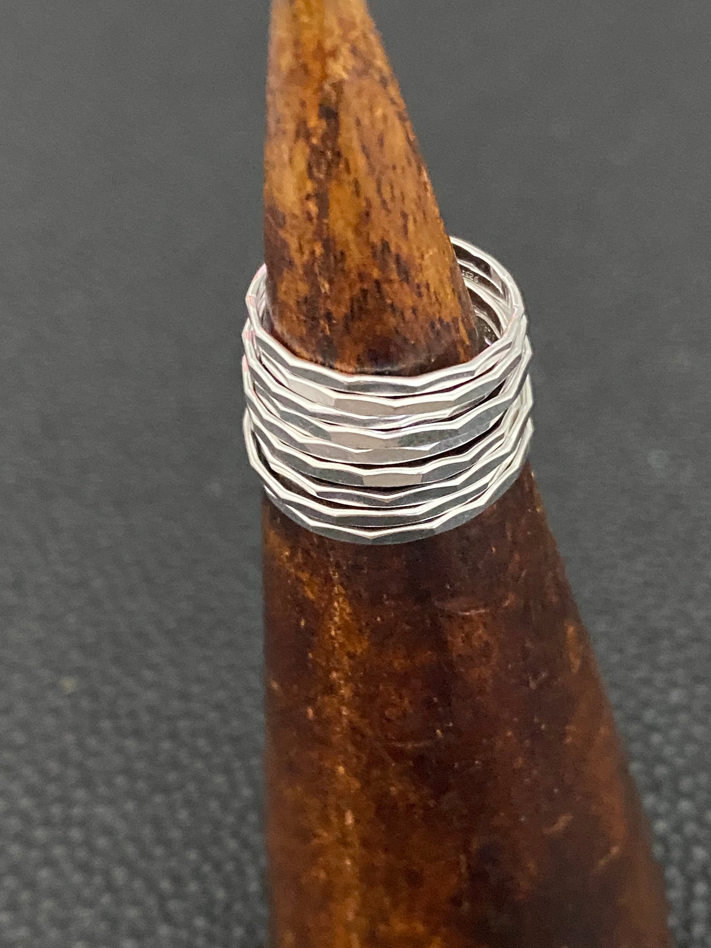 Hammered stacking ring