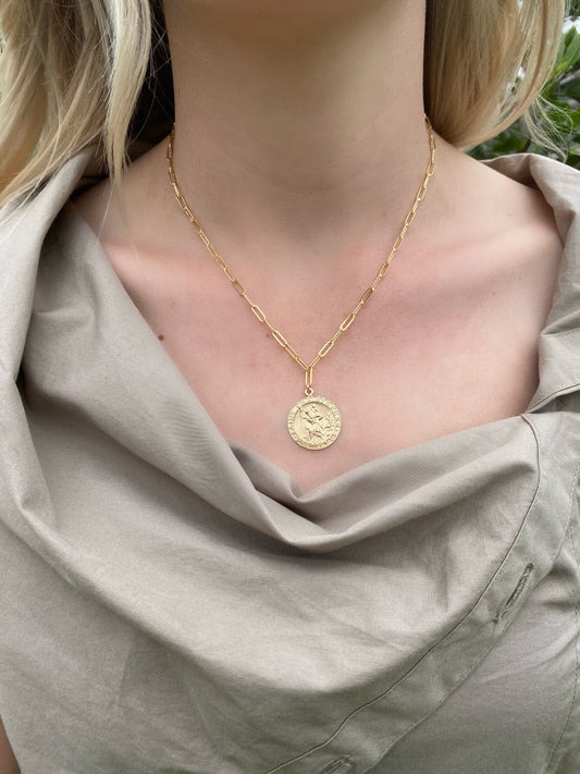 Saint Christopher medallion necklace