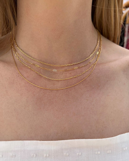 Multi strand necklace, 14k gold filled necklace, Dainty multi strand necklace, Anti-tangle clasp