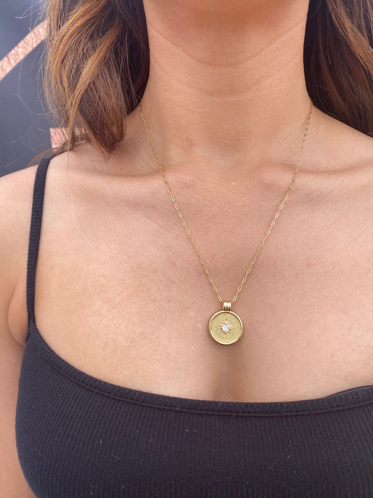 Medallion layering necklace